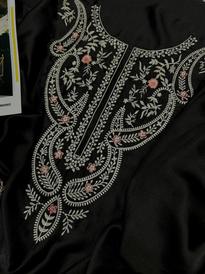 Embroidered Silk 2-Piece – Black