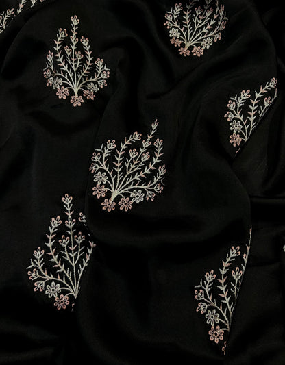 Embroidered Silk 2-Piece – Black