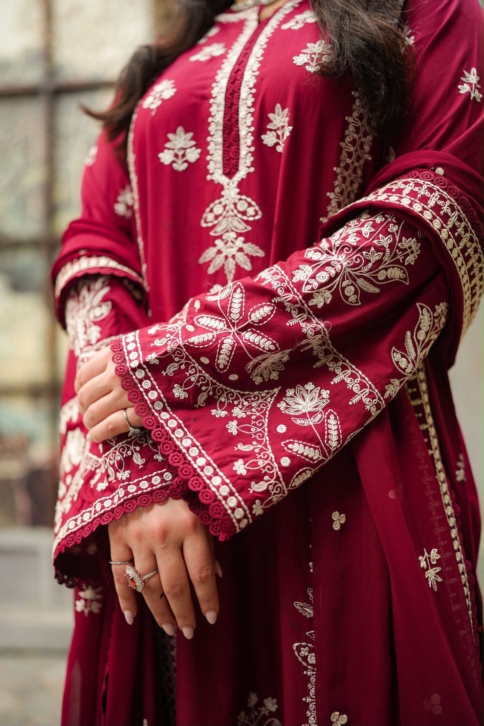 ANEELAS Premium Winter
Heavy Embroidered Dhanak fabric