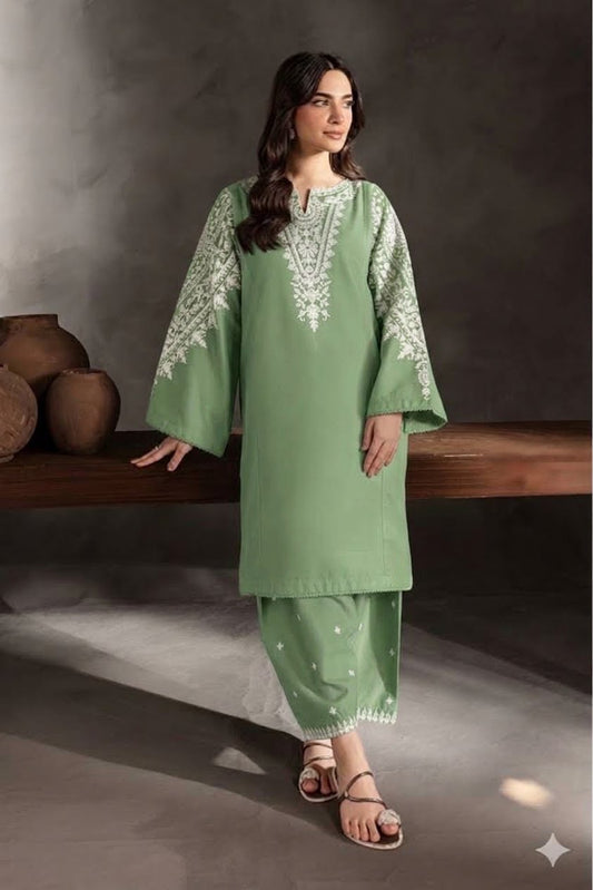 2PC EMBROIDERED DRESS 